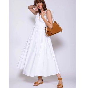 TORY BURCH Plunge Neckline Midi Dress Size: S | US 4-6 New